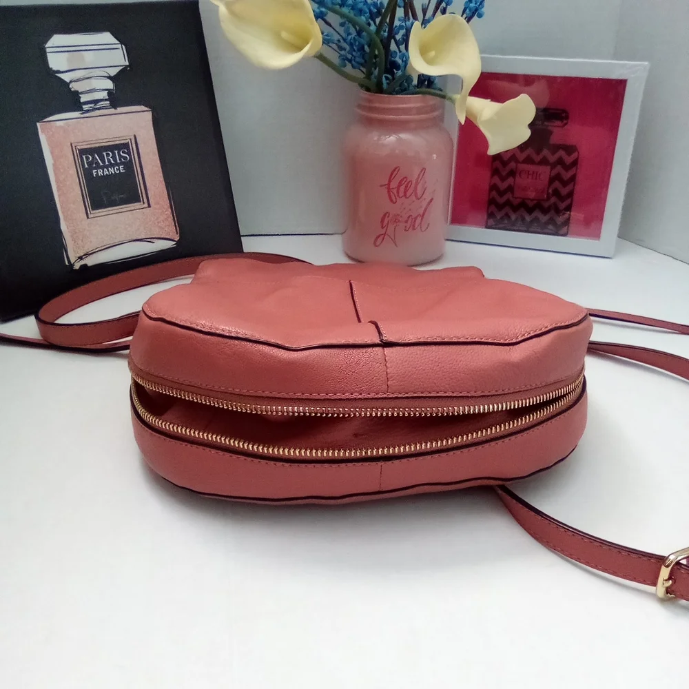 Vince Camuto Bag Women's Crossbody Purse Kenzys Leather, Salmon Sushi Pink